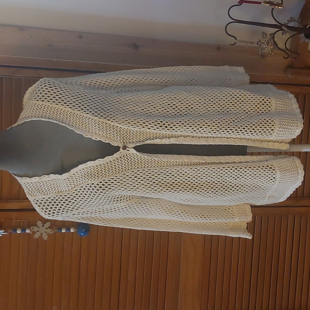 SAGHARBOR one button cardigan. NEW WITH TAGS size 2xl cream loose knit